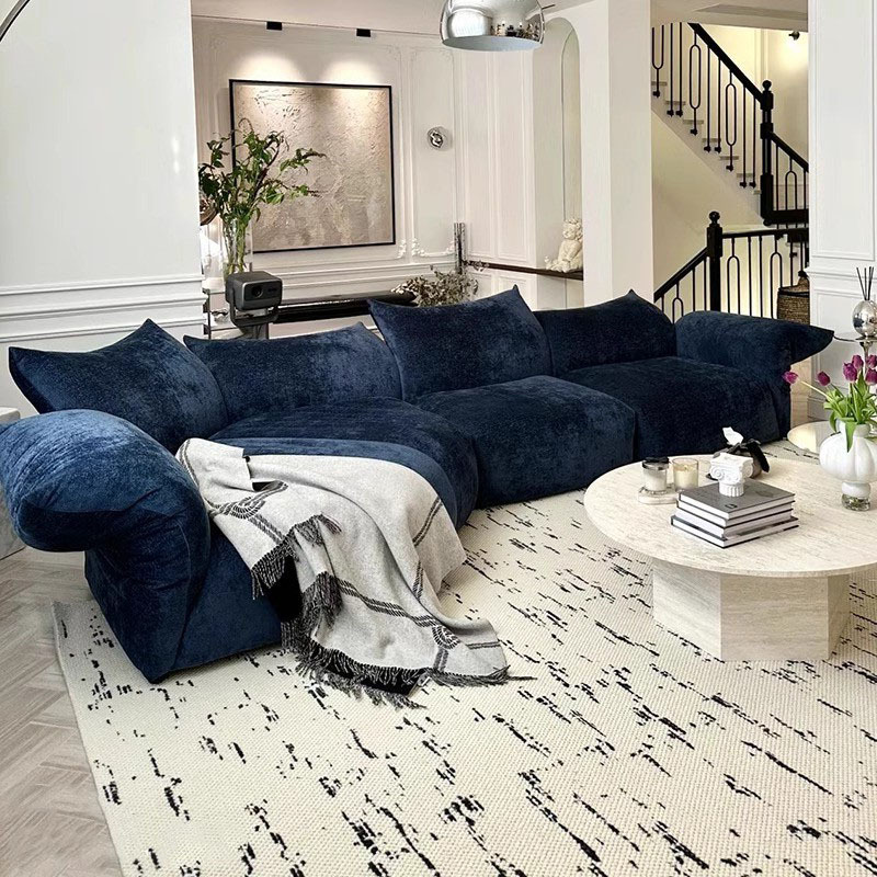 Italian Light Luxury Petal Sofa New Motu Chenille Velvet Living Room Designer Creative Special-Shaped Internet Celebrity Cloth Sofa