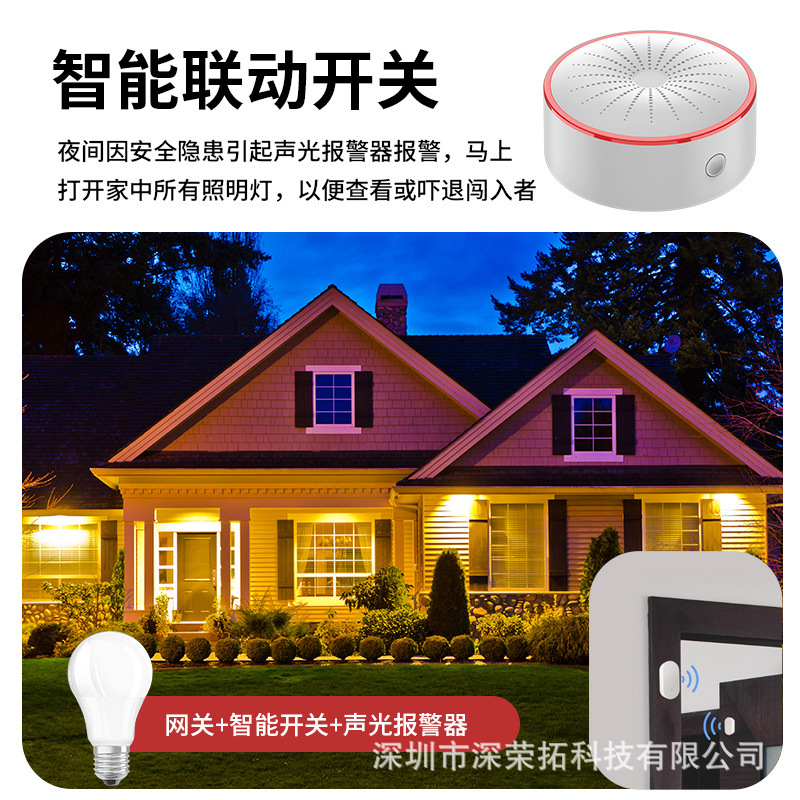 Tuya WiFi/ZigBee対応 スマートUSB給電式 音と光の警報センサー 検知器 赤外線|undefined