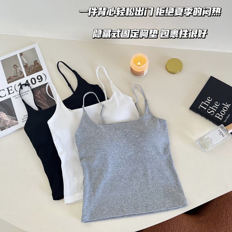Pure Desire Sexy Small Camisole for Women with Breast Pads, Comfortable Outer Wear, All-In-One Thin Inner Top for Sexys with Beautiful Back Pure Desire Sexy Small Camisole for Women with Breast Pads, Comfortable Outer Wear, All-In-One Thin Inner Top for Sexys with Beautiful Back