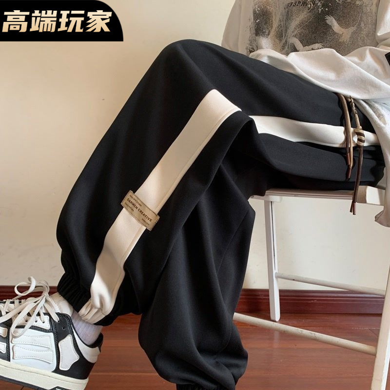 Plus-Size Loose Sports Pants Versatile Spring and Autumn Wide-Leg Sports Pants Ins American Casual Straight-Leg Pants
