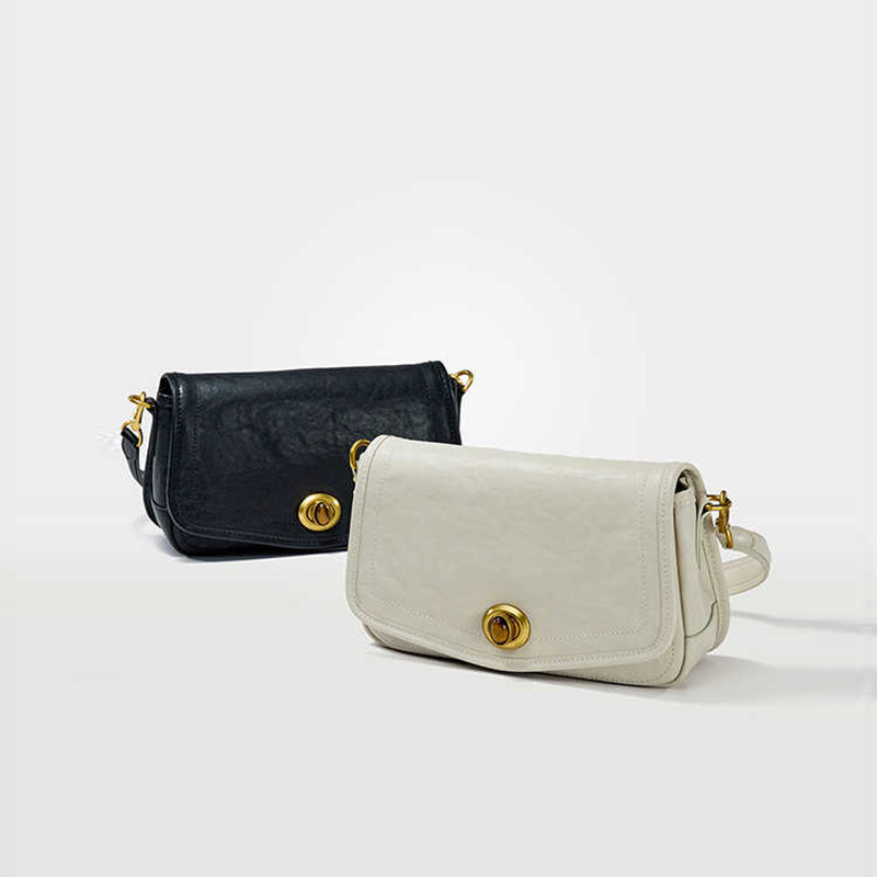 2026 New French Style Underarm Bag Luxury Niche Cowhide Shoulder Bag Genuine Leather Handbag Fashion Small Square Bag