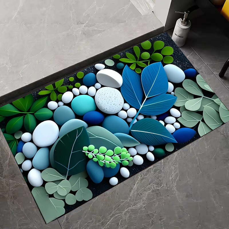Cross-Border Pebble-Shaped Non-Slip Water-Absorbing Diatomaceous Earth Floor Mat, Wear-Resistant, Scratch-Resistant, Washable, Antibacterial Bathroom Mat