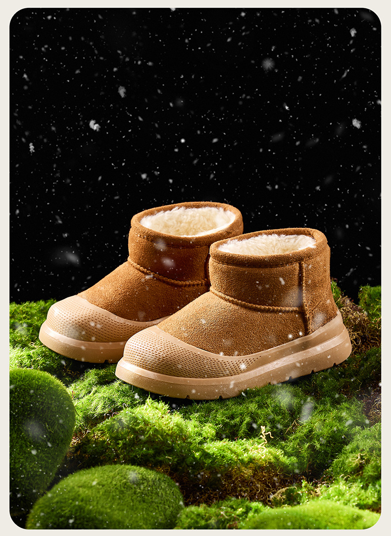Happy Mary children's winter warm snow boots boys non slip waterproof girls cotton boots outdoor thickened large cotton shoes_viptrois.com