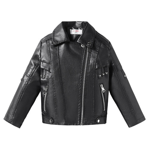 Children's Clothing Girls Motorcycle Leather Jackets Children's Jackets 2024 Spring and Autumn New Korean Style Children's Leather Jackets Factory Direct Sales