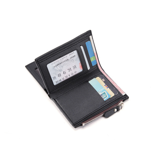 Cross-border supply  men's new zipper short wallet multi-card slot fashion vertical mini snap coin purse