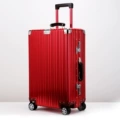 Red - Vintage Aluminum-Magnesium Alloy Suitcase