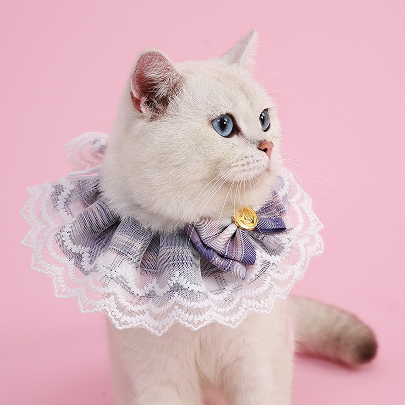 Collar de gato de encaje para perros collar de gato para perros collar de muñecas corto collar de muñecas de estilo pastoral artículos para mascotas