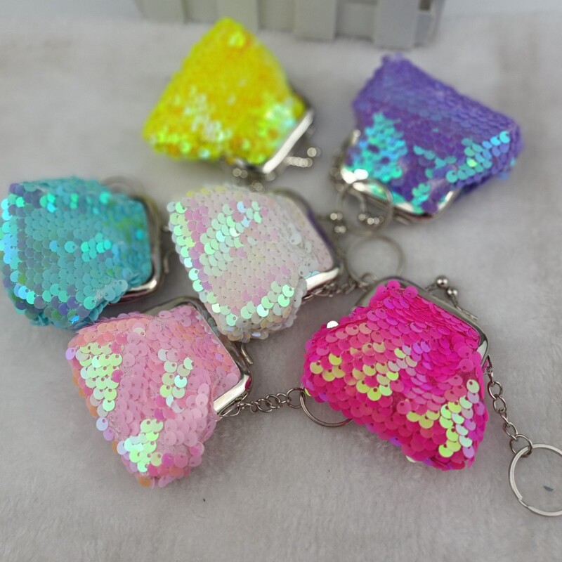 New 2inch Iridescent Sequin Coin Keychain Wallet Coin Storage Bag Handbag Crossbody Bag Small Pendant New 2inch Iridescent Sequin Coin Keychain Wallet Coin Storage Bag Handbag Crossbody Bag Small Pendant