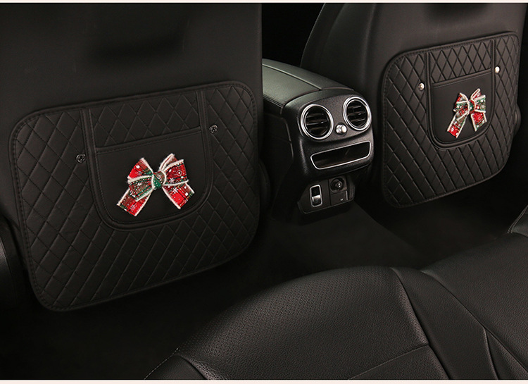 Car Anti-Kick Pad Christmas Bow Anti-Kick Pad Children's Chair Back Anti-Kick and Anti-Dirt Pad Rear Seat Pad