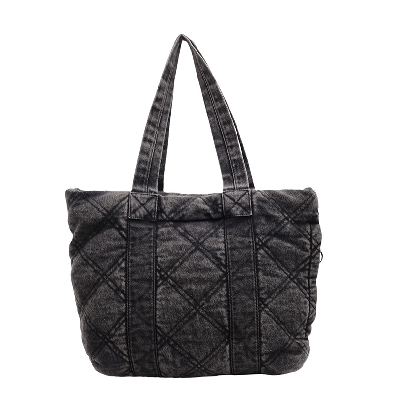 Bolso de mezclilla Bolso de hombro rombo de invierno 2024 para mujer Bolso de alta capacidad Bolso de viaje de clase al por mayor