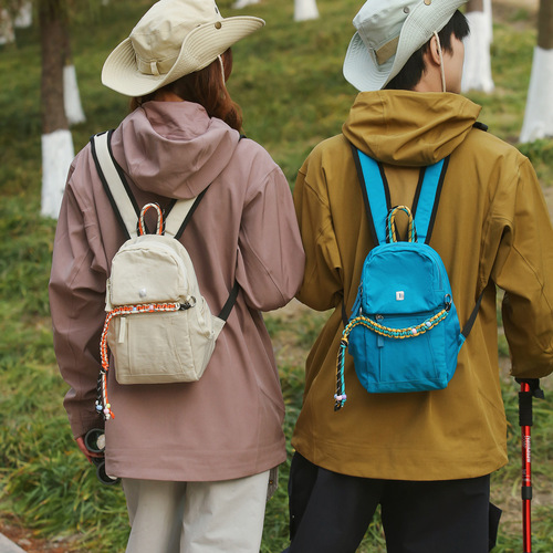 Japanese-style minimalist lightweight nylon backpack, large capacity, solid color, commuting fashion casual outdoor travel multi-purpose double shoulder bag