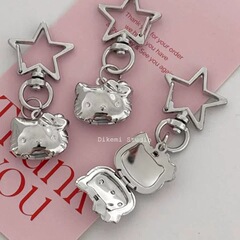 韓国ins風小衆かわいい癒し猫の写真ケースキーホルダー耳当てairpodsストラップアクセサリー