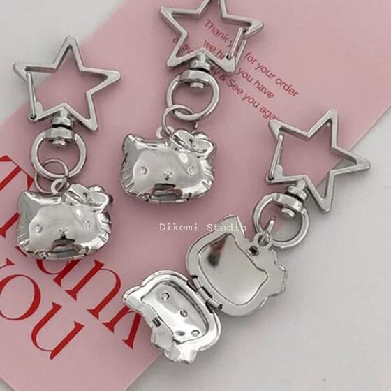South Korea Ins Style Niche Cute Cure Cat Photo Box Keychain Bag Earphone Cover airpods Pendant Jewelry