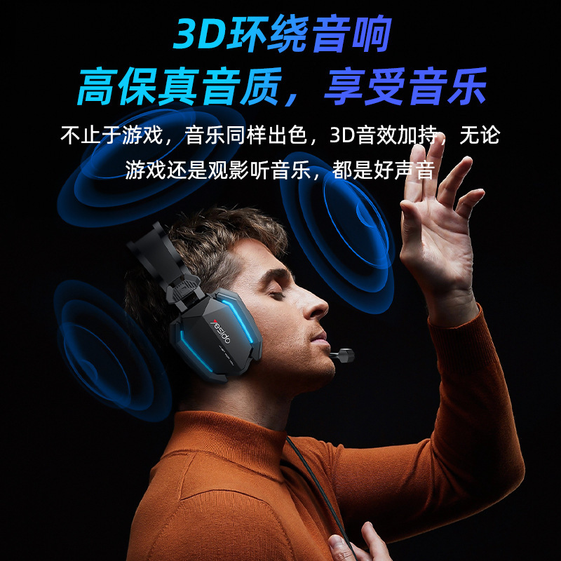 yesido ヘッドセット有線越境卸売 3.5mm インターフェースコンピュータ e スポーツ有線制御ヘッドセット|undefined