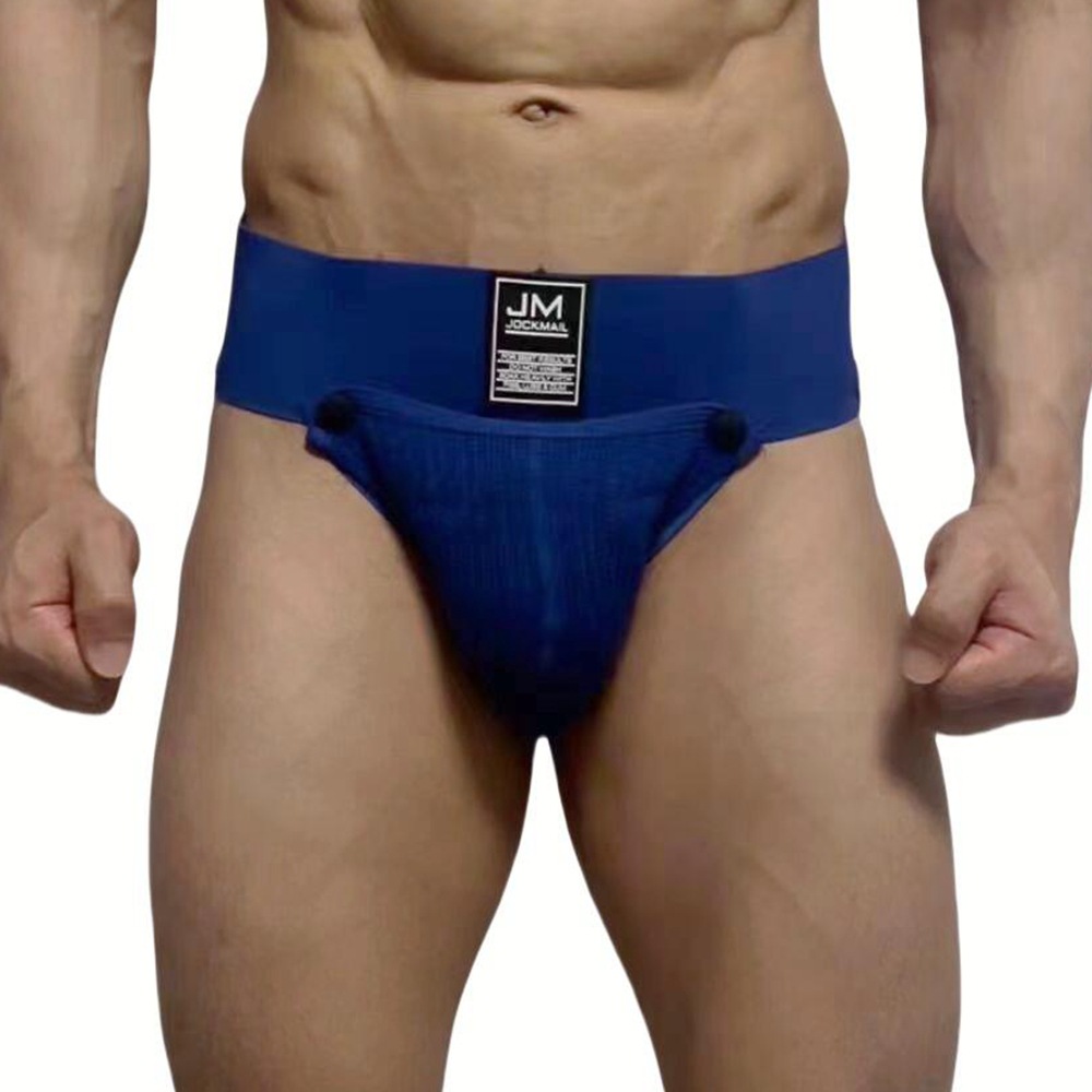 JOCKMAIL ropa interior de los hombres sexy Tanga doble correas desmontable babero lana transpirable caliente