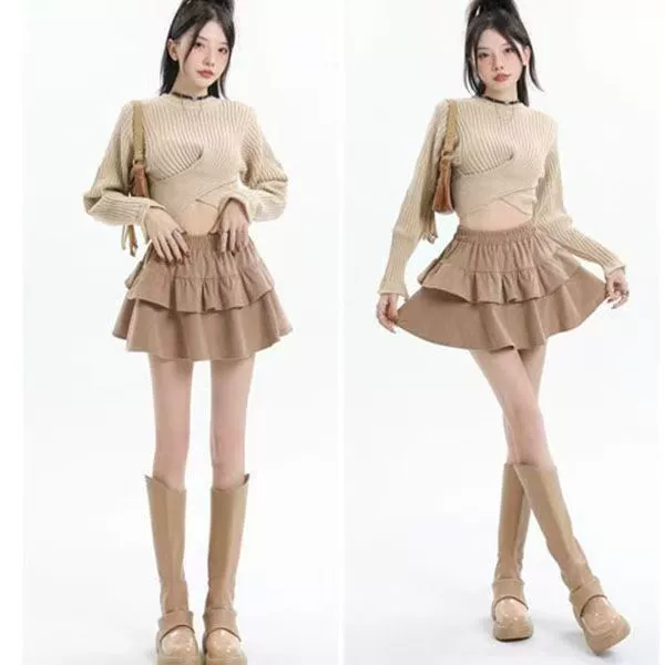 Весенние и осенние короткие юбки дети вельветовые пушистые юбки слоистых плевов юбки юбки с трусиками