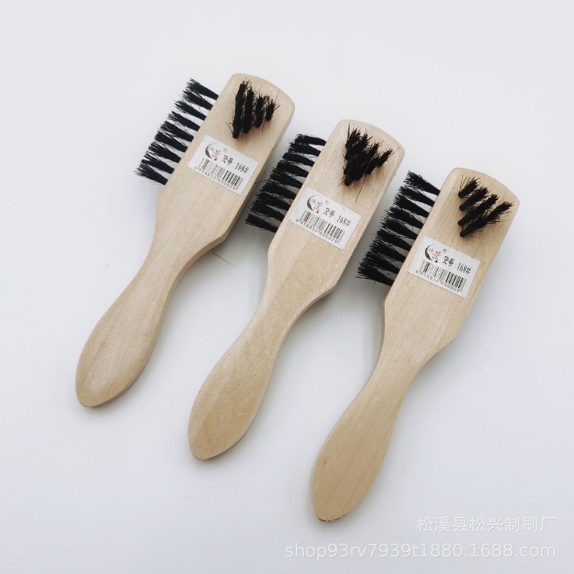 Hemù pig bristle three-in-one shoe polish brush, leather shoe brush, leather product care cleaning tool, polishing brush, oiling brush