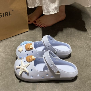EVA玛丽珍洞洞鞋女士外穿夏天休闲轻便耐磨创意海星小猫包头拖