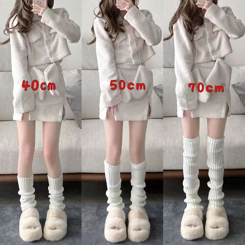 Autumn/Winter Warmth Ribbed Knit Stack Socks Japanese JK Schoolgirl Calf Socks Instagram Trendy Girl Winter Warmth Versatile Leg Socks