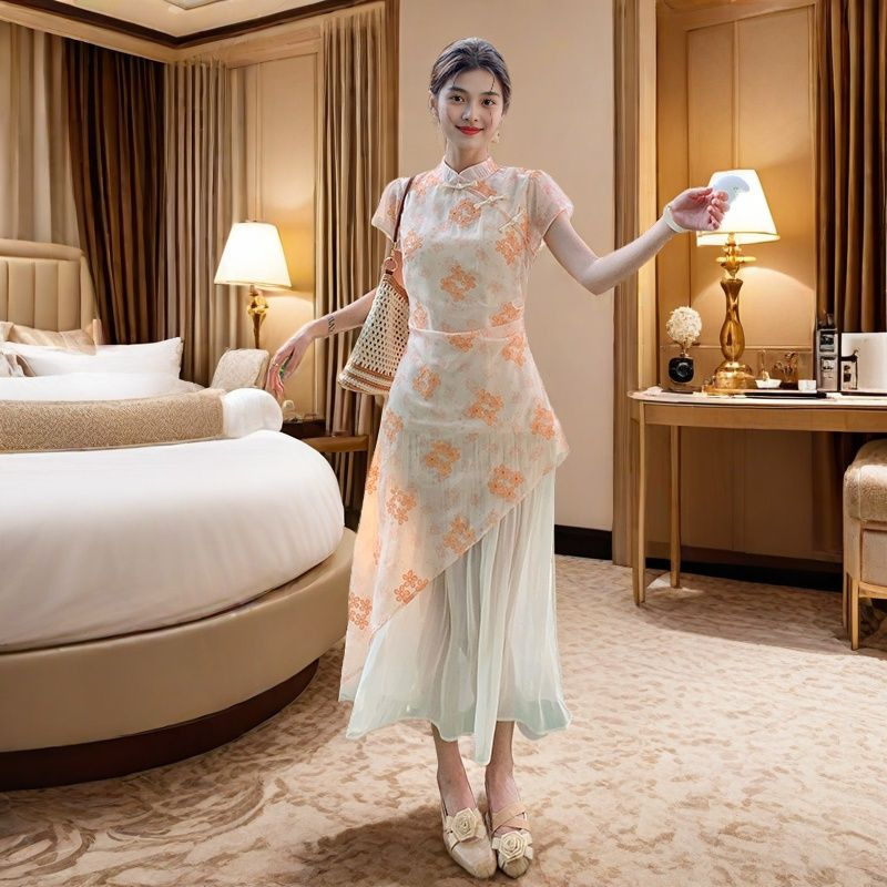 2025夏季新款新中式国风绝美旗袍裙女改良年轻款高级感日常连衣裙|undefined