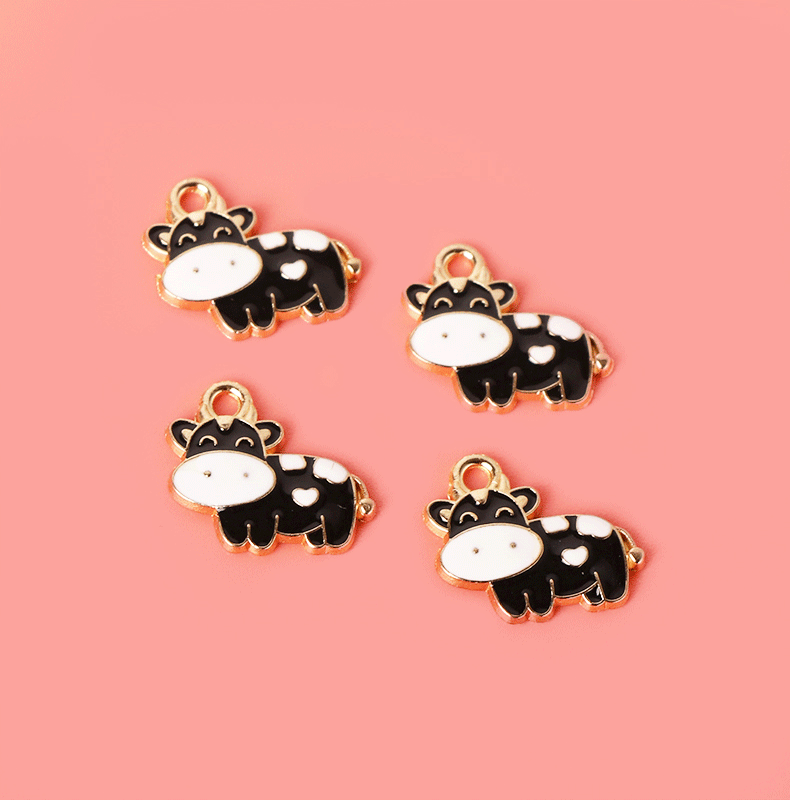 1 Piece Cute Cattle Alloy Enamel Plating Pendant Jewelry Accessories display picture 6