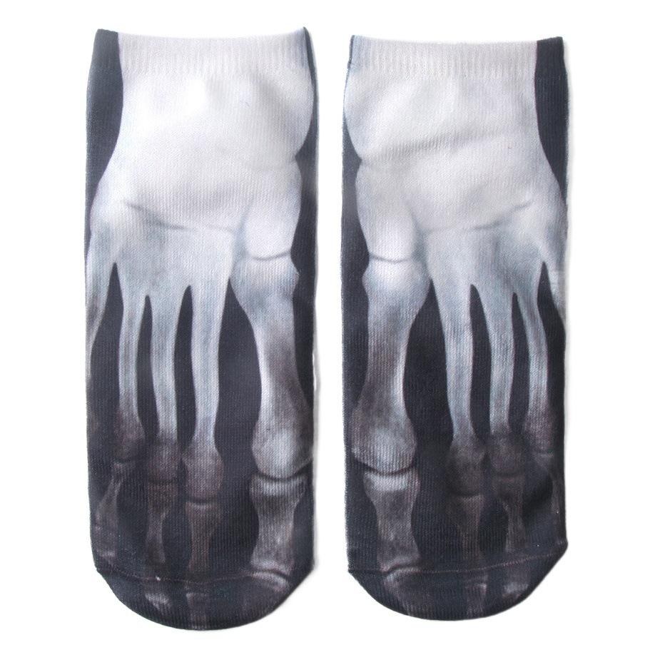 Calcetines calientes de chanclas de comercio exterior transfronterizo TEMU 3D impresión tridimensional calcetines divertidos uñas zapatos de lona calcetines de uñas