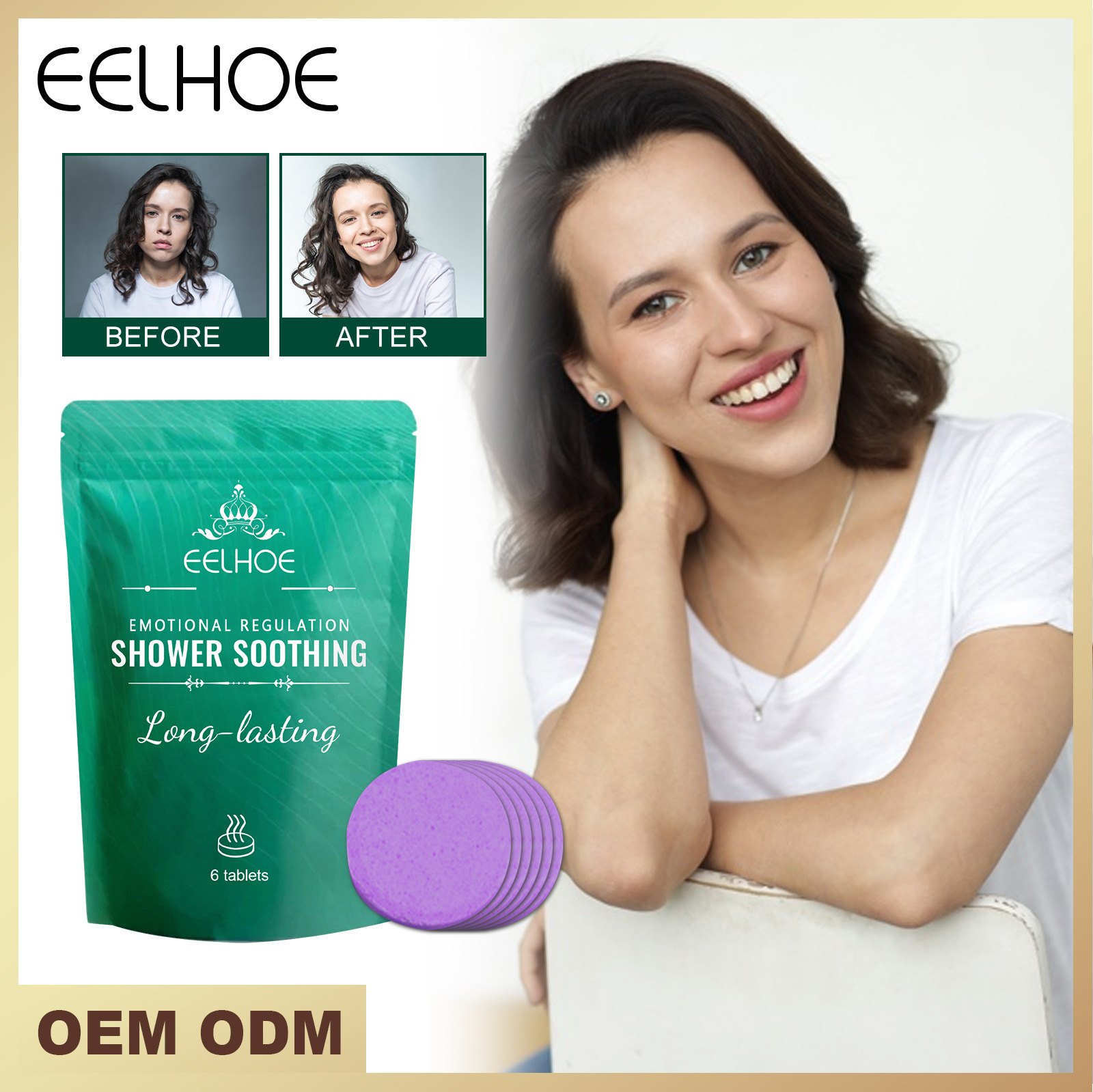 Eelhoe Body Care Shower Pack Gentle Cleansing Body Skin Relaxation Fragrance Fresh Shower Tablets