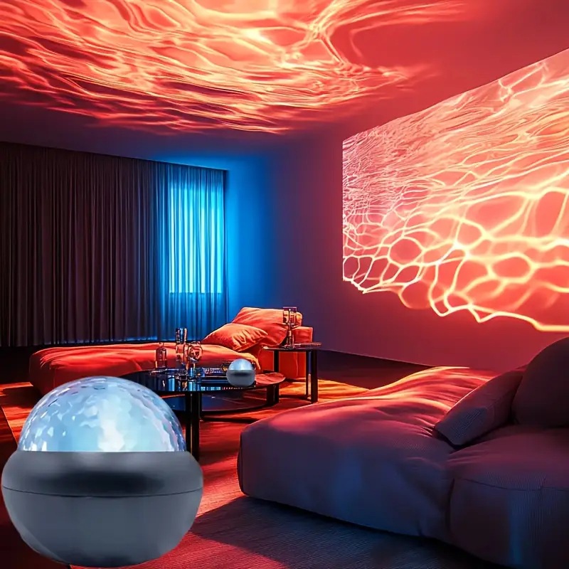 New Remote Control Water Pattern Light USB Plug-in Water Ripple Colorful RGB Atmosphere Crystal Magic Ball Starry Sky Projection Light_voghion.com