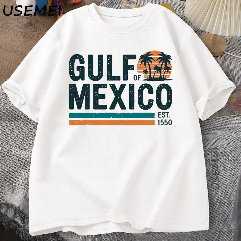 Mexico Bay Est T-Shirt Alabama Mississippi Florida Beach T-Shirt Cotton Streetwear Mexico Bay Est T-Shirt Alabama Mississippi Florida Beach T-Shirt Cotton Streetwear
