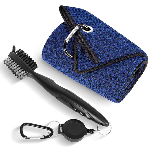 Cross-border best-selling golf club cleaning set with delicate hooks, towels, and club head cleaning brushes, factory direct sales