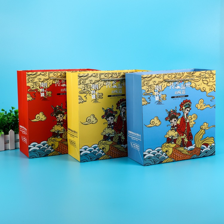 服装手袋印刷包装礼品纸袋国风礼品袋手提袋印刷logo供应