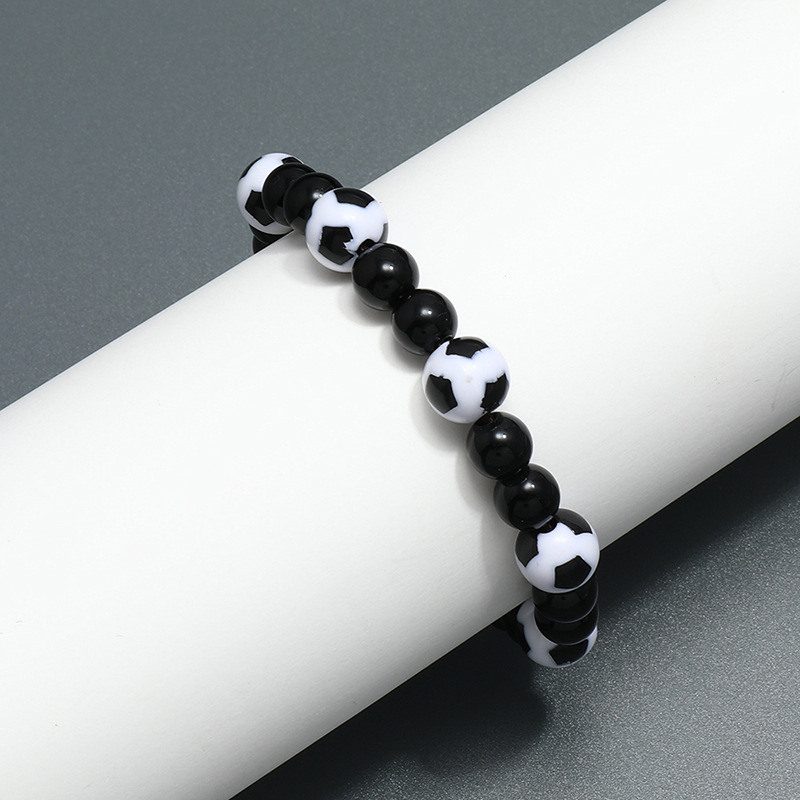 Wholesale Jewelry Football Black Beaded Bracelet Nihaojewelry display picture 2