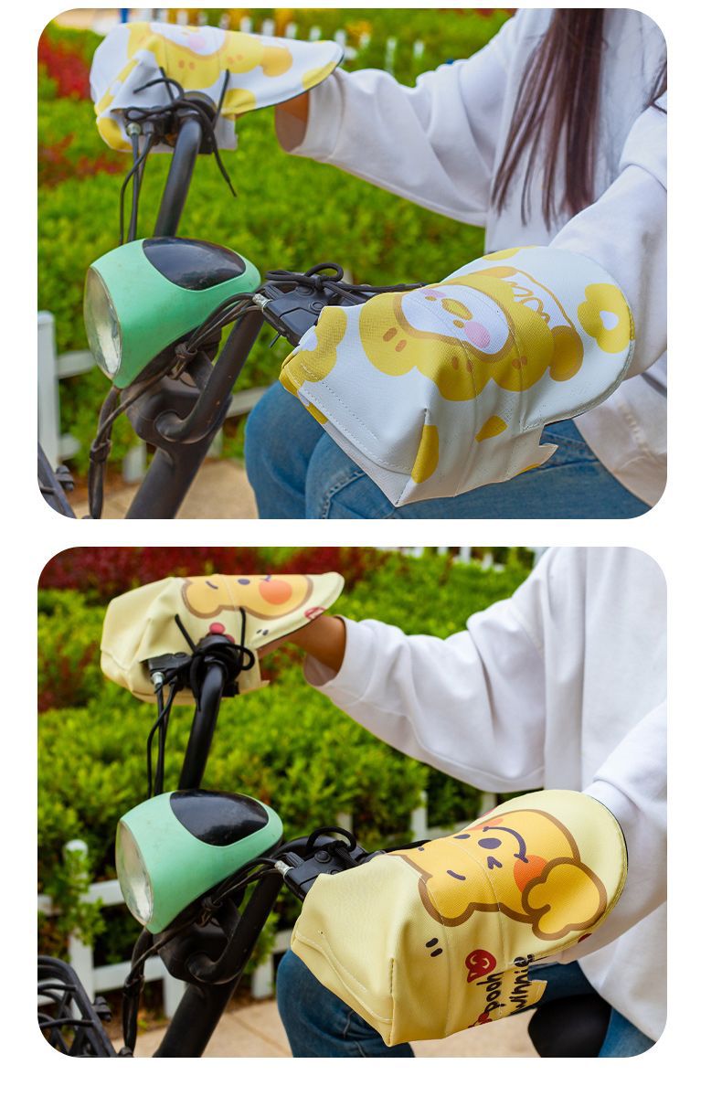 Electric Handle Cover Winter Battery Motorcycle Gloves fleece-lined Thickened Hand Cover Warm Windshield Waterproof Cold-proof