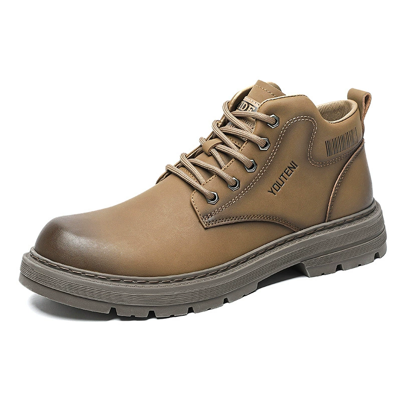 Мартенсы, мужские демисезонные модные универсальные low boots, обувь из кожи, натуральная кожа
