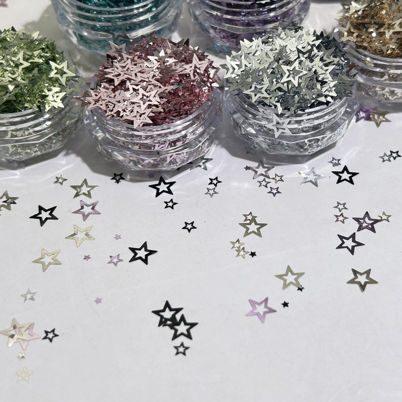 Little Red Book's Same Style Cut Out Five-Pointed Star Nail Art Jewelry, Sparkling Star Sequin Material in Various Sizes, Cross-Border Hot Sale Little Red Book's Same Style Cut Out Five-Pointed Star Nail Art Jewelry, Sparkling Star Sequin Material in Various Sizes, Cross-Border Hot Sale