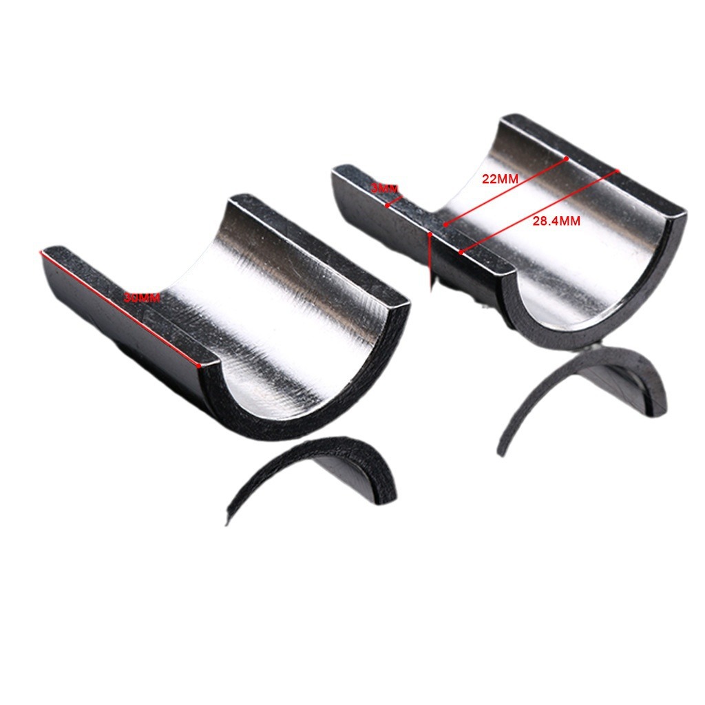 Modificación de la motocicleta código de presión buje 22mm Código de reducción de presión a 28mm manillar Junta bloque de presión Plata 4 piezas accesorios