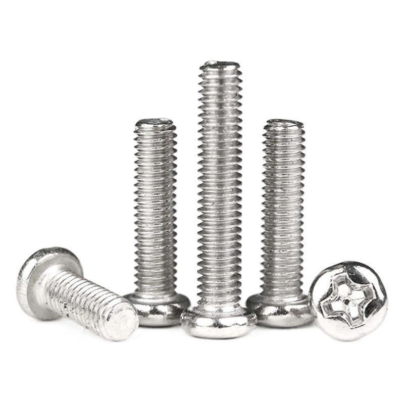 Винты с круглой головкой и крестообразным шлицем из нержавеющей стали 304PM, M1-M8, машинные винты, устойчивые к коррозии