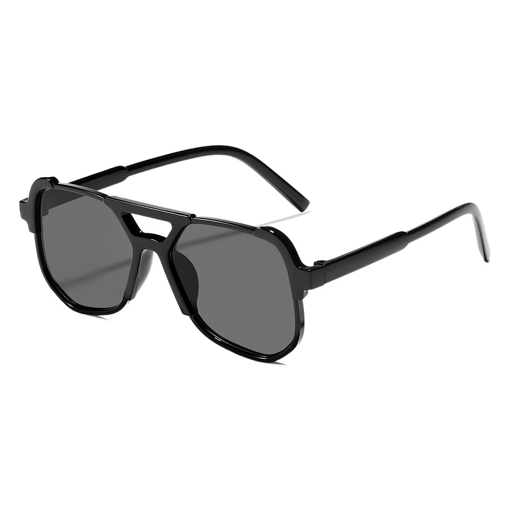 2023 nuevo doble haz caja niños gafas de sol marea femenina moda retro arte calle Sharp dispositivo gafas de sol para niños