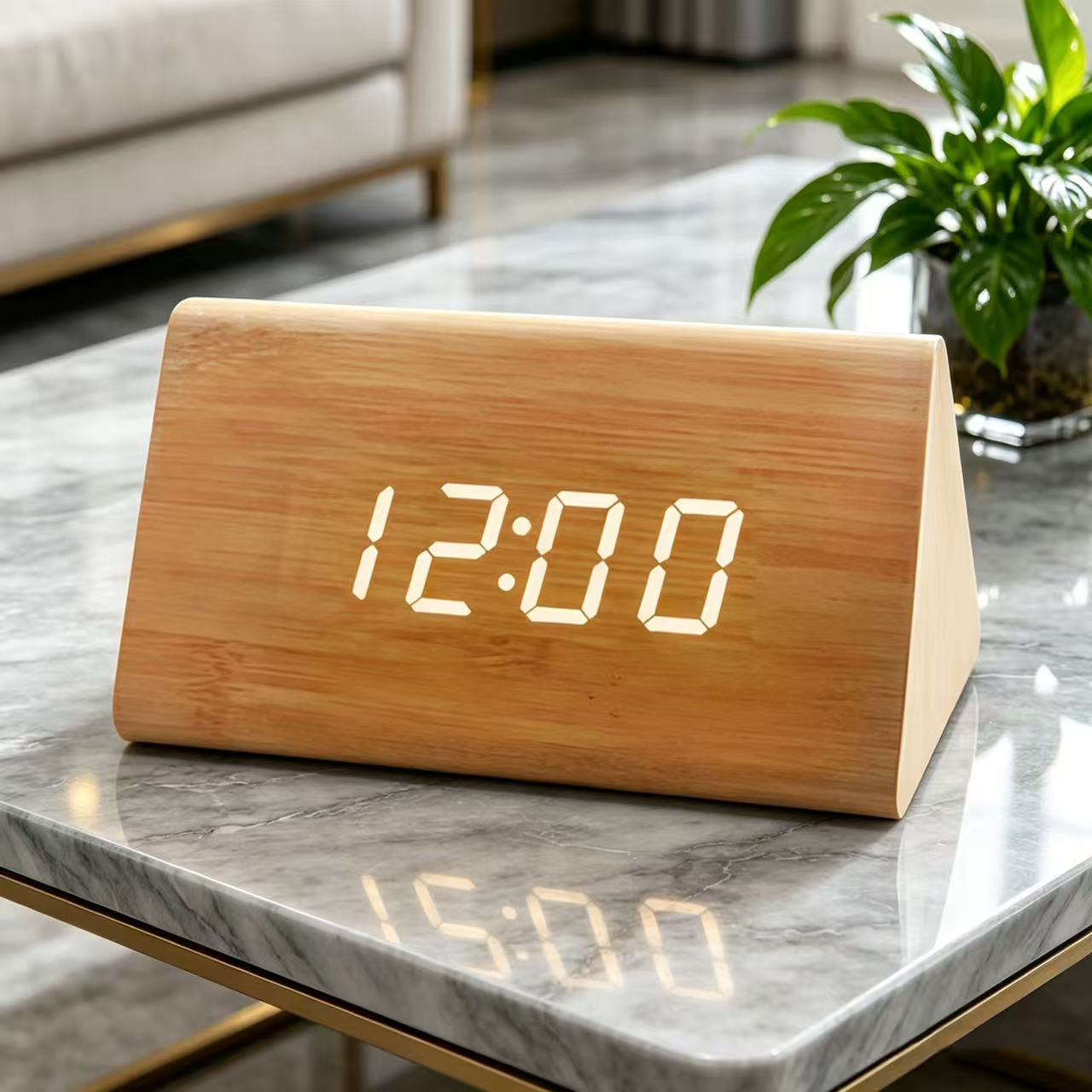 9013 lámpara blanca de bambú y madera - triángulo