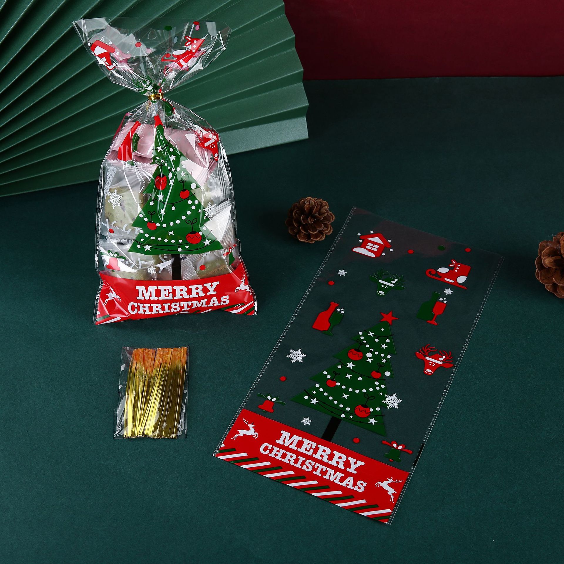 Cross-border Christmas candy bags, apple packaging bags, ribbon drawstring cookies, rabbit ear drawstring bags in stock pic 5