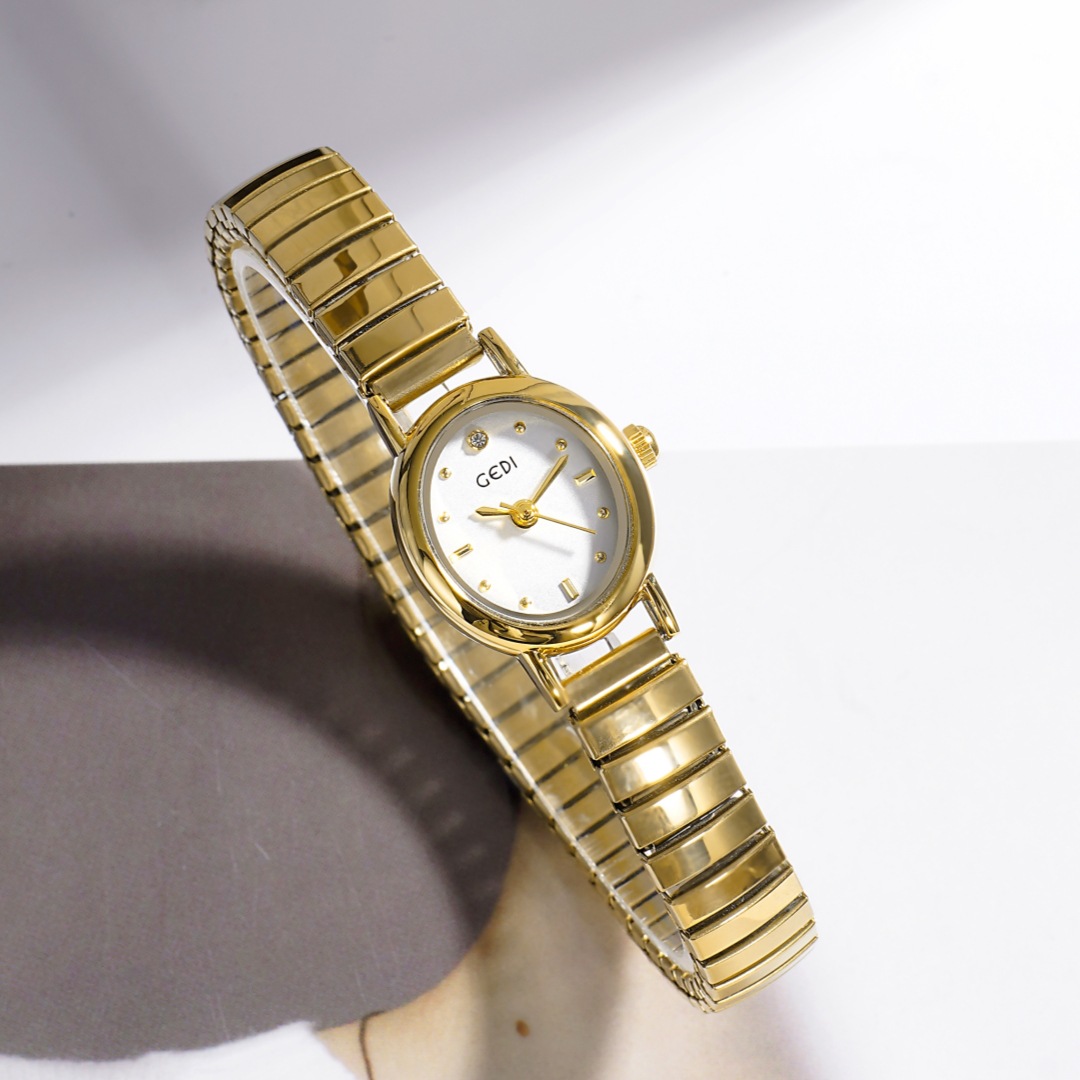 Goldie Niche High-End Women's Watch, Light Luxury, High Appearance Value, Compact and Exquisite, Waterproof Women's Elastic Band Watch