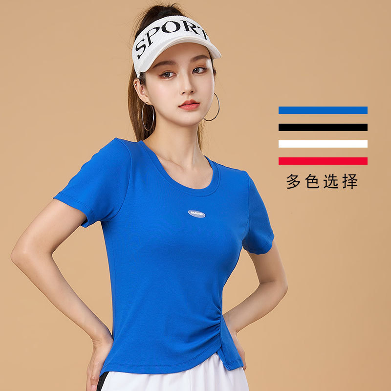 Square dance clothes new women's fashion dancing sports aerobics round neck summer short sleeve top cotton western style Square dance clothes new women's fashion dancing sports aerobics round neck summer short sleeve top cotton western style