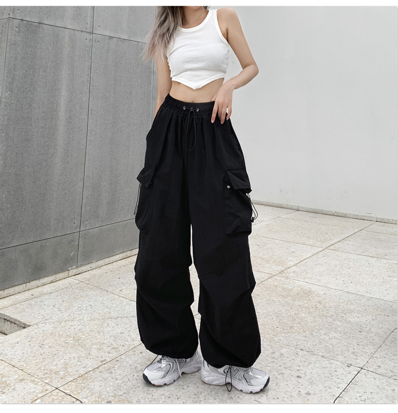 Arbeitshosen im High-Street-Design für Damen und Herren, neue lockere gerade Hosen mit weitem Bein und großen Taschen, lässige Knöchelhosen, trendig_voghion.com