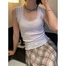 SROOM十三行 25小众花边吊带 设计感打底背心女 短款无袖背心上衣