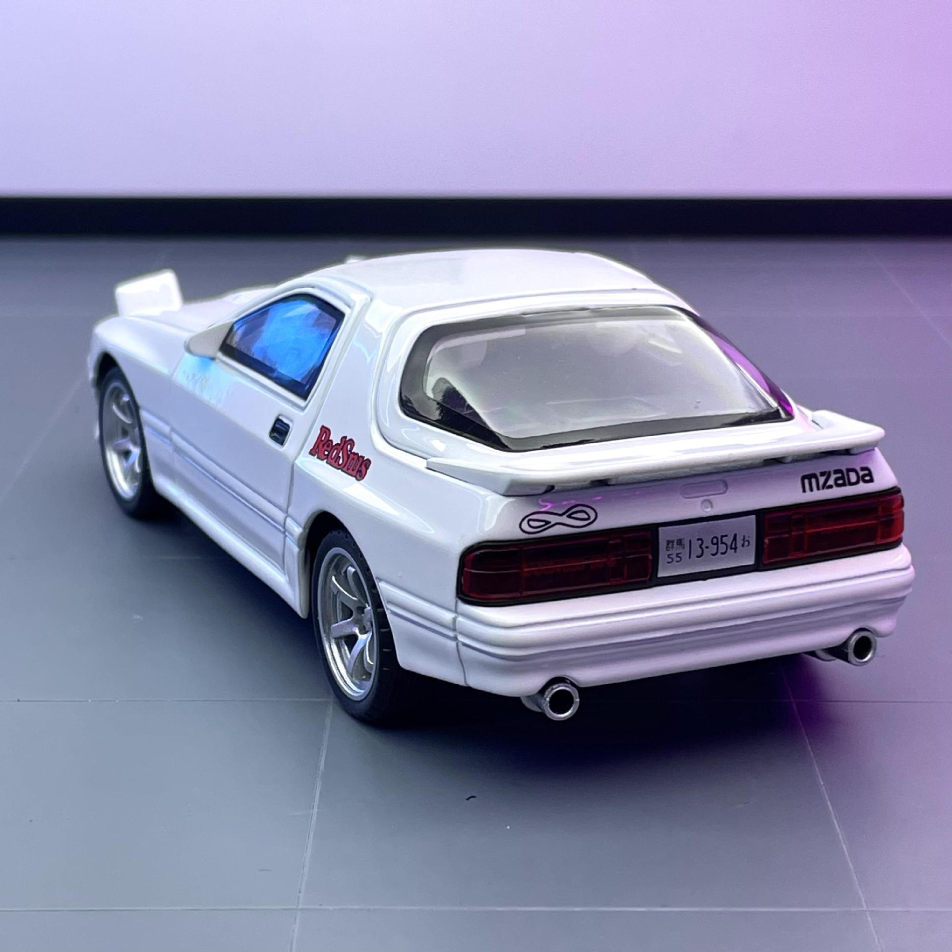 Zhongyuanxing modelo de coche de aleación de simulación 1 a 32 Mazda RX7 tire hacia atrás con sonido y luz coche deportivo modelo de coche de juguete para niños