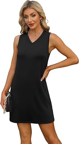 V-neck Sleeveless Solid Colour Skirt Set For Women Summer Style_voghion.com