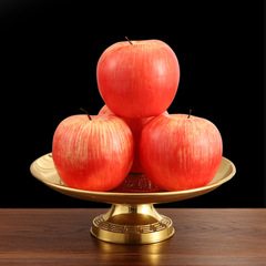 純黃銅供盤佛堂供奉居家拜神水果盤黃銅鑄造貢盤財字款蓮花盤批發