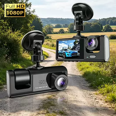 Three-Lens Wifi Dash Cam with: Driving recorder