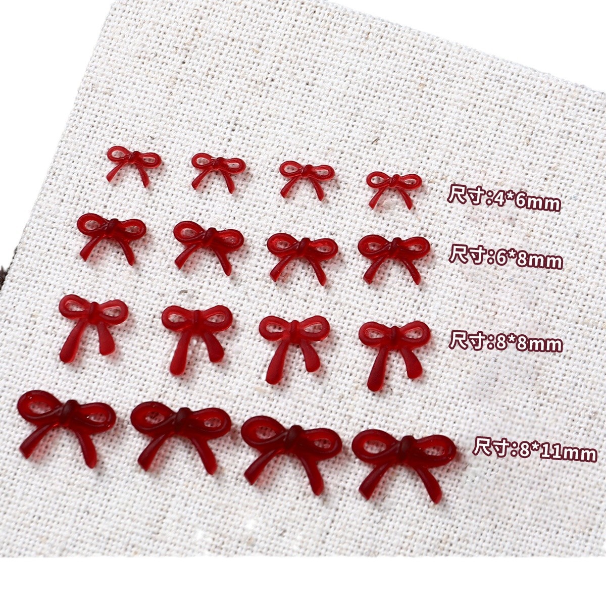 Explosiones de vino rojo flotante arco joyas de manicura línea simple arco uñas decoración pequeña al por mayor