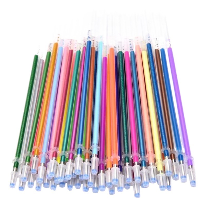 Cross-Border Colorful 48-Color Glitter Fluorescent Metallic Watercolor Pen Refills for Painting, Scrapbooking, DIY Multi-Color Refills
